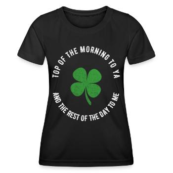 Clover St. Paddy’s Day Top Of The Morning - T-shirt sport Femme - noir - Devant - AI Model Female 172 light (172cm)