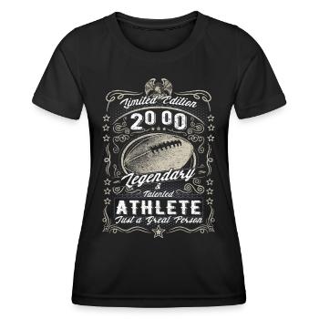 Vintage 2000 Football Cadeau d’anniversaire Hobby - T-shirt sport Femme - noir - Devant - AI Model Female 172 light (172cm)