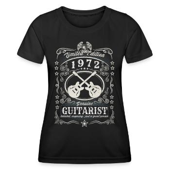 Vintage 1972 Guitariste Cadeau d’anniversaire Hobby - T-shirt sport Femme - noir - Devant - AI Model Female 172 light (172cm)