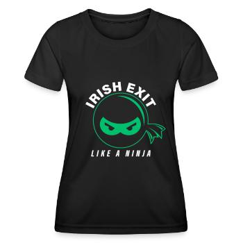 Sortie irlandaise comme un cadeau de la Saint-Patrick ninja - T-shirt sport Femme - noir - Devant - AI Model Female 172 light (172cm)