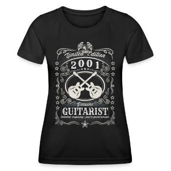 Vintage 2001 Guitariste Cadeau d’anniversaire Hobby - T-shirt sport Femme - noir - Devant - AI Model Female 172 light (172cm)