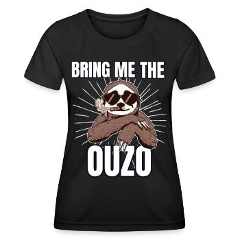 Ouzo Spruch für Griechen One Ouzo a Day - Frauen Funktions-T-Shirt - Schwarz - Vorne - AI Model Female 172 light (172cm)