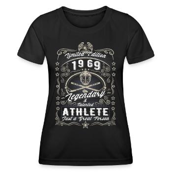 Vintage 1969 Ice Hockey Birthday Gift Hobby - Women's Functional T-Shirt - black - Front - AI Model Female 172 light (172cm)