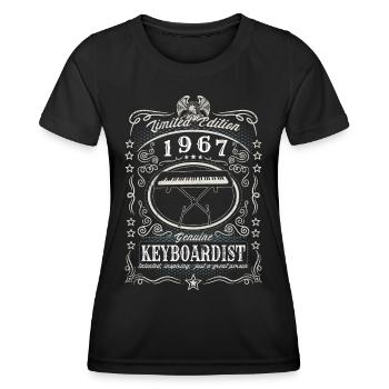 Vintage 1967 Keyboardist Birthday Gift Hobby - Women's Functional T-Shirt - black - Front - AI Model Female 172 light (172cm)