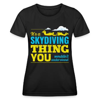 Fallschirmspringen Fallschirmspringen - Frauen Funktions-T-Shirt - Schwarz - Vorne - AI Model Female 172 light (172cm)