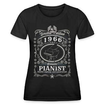 Vintage 1966 Pianist Geburtstag Geschenk Hobby - Frauen Funktions-T-Shirt - Schwarz - Vorne - AI Model Female 172 light (172cm)