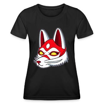 Kitsun Vaporwave Japanese Kami Vaporwave Kitsune - Women's Functional T-Shirt - black - Front - AI Model Female 172 light (172cm)