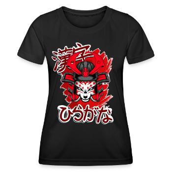 Kitsun Vaporwave Japanische Kami Vaporwave Kitsune - Frauen Funktions-T-Shirt - Schwarz - Vorne - AI Model Female 172 light (172cm)