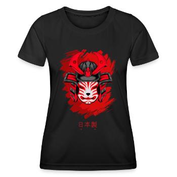 Kitsun Vaporwave Japanese Kami Vaporwave Kitsune - Women's Functional T-Shirt - black - Front - AI Model Female 172 light (172cm)
