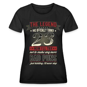 Die Legende Offiziell 23 Jahre 23. Geburtstag - Frauen Funktions-T-Shirt - Schwarz - Vorne - AI Model Female 172 light (172cm)