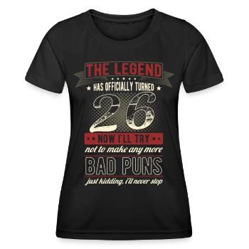 Die Legende Offiziell 26 Jahre 26. Geburtstag - Frauen Funktions-T-Shirt - Schwarz - Vorne - AI Model Female 172 light (172cm)