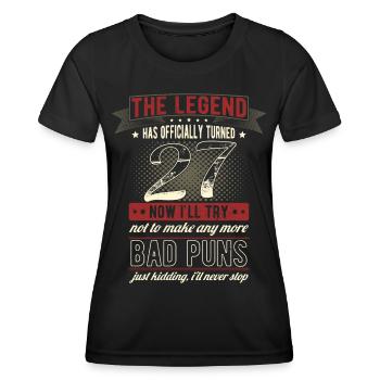 Die Legende Offiziell 27 Jahre 27. Geburtstag - Frauen Funktions-T-Shirt - Schwarz - Vorne - AI Model Female 172 light (172cm)