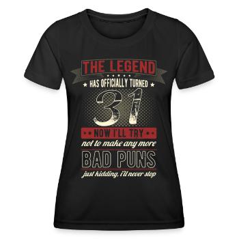 La légende officielle 31 ans 31ème anniversaire - T-shirt sport Femme - noir - Devant - AI Model Female 172 light (172cm)