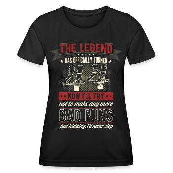 Die Legende Offiziell 44 Jahre 44. Geburtstag - Frauen Funktions-T-Shirt - Schwarz - Vorne - AI Model Female 172 light (172cm)