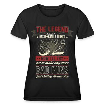 Die Legende Offiziell 52 Jahre 52. Geburtstag - Frauen Funktions-T-Shirt - Schwarz - Vorne - AI Model Female 172 light (172cm)