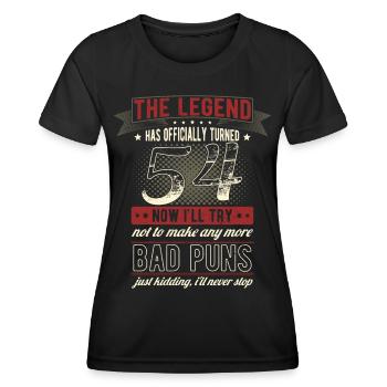 The legend officially 54 years 54th birthday - Women's Functional T-Shirt - black - Front - AI Model Female 172 light (172cm)
