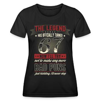 Die Legende Offiziell 67 Jahre 67. Geburtstag - Frauen Funktions-T-Shirt - Schwarz - Vorne - AI Model Female 172 light (172cm)