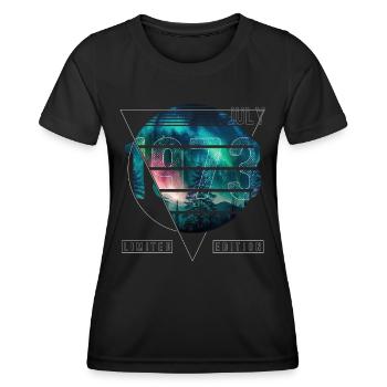Limited Edition 1973 Juli Geburtstag Polarlicht - Frauen Funktions-T-Shirt - Schwarz - Vorne - AI Model Female 172 light (172cm)