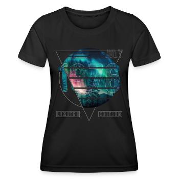 Limited Edition 1976 Juli Geburtstag Polarlicht - Frauen Funktions-T-Shirt - Schwarz - Vorne - AI Model Female 172 light (172cm)