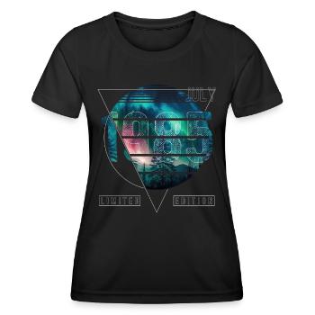 Limited Edition 1985 Juli Geburtstag Polarlicht - Frauen Funktions-T-Shirt - Schwarz - Vorne - AI Model Female 172 light (172cm)