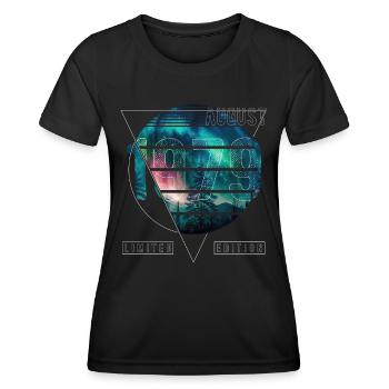 Limited Edition 1979 August Geburtstag Polarlicht - Frauen Funktions-T-Shirt - Schwarz - Vorne - AI Model Female 172 light (172cm)