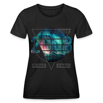 Limited Edition 2008 August Geburtstag Polarlicht - Frauen Funktions-T-Shirt - Schwarz - Vorne - AI Model Female 172 light (172cm)