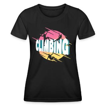 Escalade Montagnes Alpinisme Vintage Rétro - T-shirt sport Femme - noir - Devant - AI Model Female 172 light (172cm)