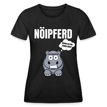 Gelangweiltes Nilpferd / Nölpferd / Keinen Bock - Frauen Funktions-T-Shirt - Schwarz - Vorne - AI Model Female 172 light (172cm)
