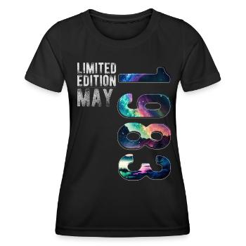 Limited Edition 1983 Mai Geburtstag Nordlichter - Frauen Funktions-T-Shirt - Schwarz - Vorne - AI Model Female 172 light (172cm)