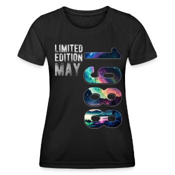 Limited Edition 1988 Mai Geburtstag Nordlichter - Frauen Funktions-T-Shirt - Schwarz - Vorne - AI Model Female 172 light (172cm)