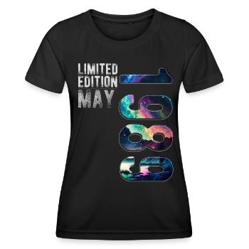 Limited Edition 1989 Mai Geburtstag Nordlichter - Frauen Funktions-T-Shirt - Schwarz - Vorne - AI Model Female 172 light (172cm)