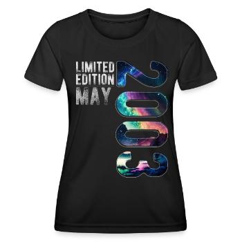 Limited Edition 2003 Mai Geburtstag Nordlichter - Frauen Funktions-T-Shirt - Schwarz - Vorne - AI Model Female 172 light (172cm)