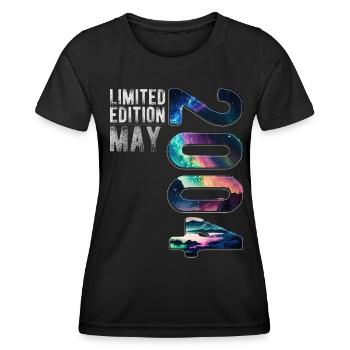 Édition Limitée 2004 Mai Anniversaire Aurores Boréales - T-shirt sport Femme - noir - Devant - AI Model Female 172 light (172cm)