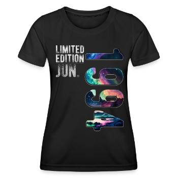 Limited Edition 1994 Juni Geburtstag Nordlichter - Frauen Funktions-T-Shirt - Schwarz - Vorne - AI Model Female 172 light (172cm)