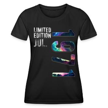 Limited Edition 1971 Juli Geburtstag Nordlichter - Frauen Funktions-T-Shirt - Schwarz - Vorne - AI Model Female 172 light (172cm)