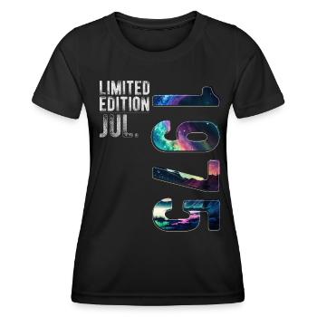 Limited Edition 1975 Juli Geburtstag Nordlichter - Frauen Funktions-T-Shirt - Schwarz - Vorne - AI Model Female 172 light (172cm)