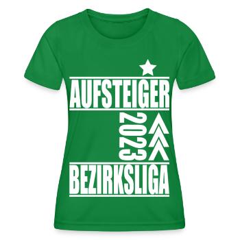 Aufsteiger Bezirksliga 2023 Aufstiegstrikot - Frauen Funktions-T-Shirt - Kelly Green - Vorne - AI Model Female 172 dark (172cm)