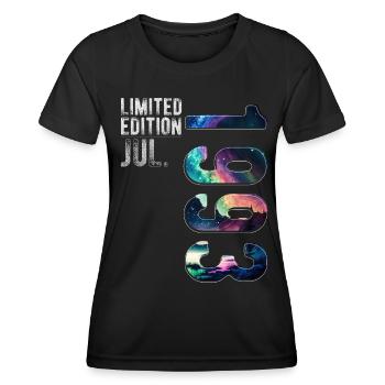 Édition limitée 1993 Juillet Anniversaire Northern Lights - T-shirt sport Femme - noir - Devant - AI Model Female 172 light (172cm)