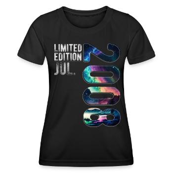 Limited Edition 2008 Juli Geburtstag Nordlichter - Frauen Funktions-T-Shirt - Schwarz - Vorne - AI Model Female 172 light (172cm)
