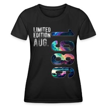 Limited Edition 1986 August Geburtstag Nordlichter - Frauen Funktions-T-Shirt - Schwarz - Vorne - AI Model Female 172 light (172cm)