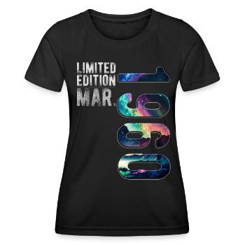 Limited Edition 1960 März Geburtstag Nordlichter - Frauen Funktions-T-Shirt - Schwarz - Vorne - AI Model Female 172 light (172cm)