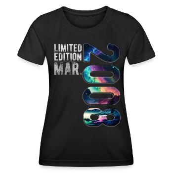 Limited Edition 2008 März Geburtstag Nordlichter - Frauen Funktions-T-Shirt - Schwarz - Vorne - AI Model Female 172 light (172cm)