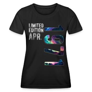 Limited Edition 1971 April Geburtstag Nordlichter - Frauen Funktions-T-Shirt - Schwarz - Vorne - AI Model Female 172 light (172cm)