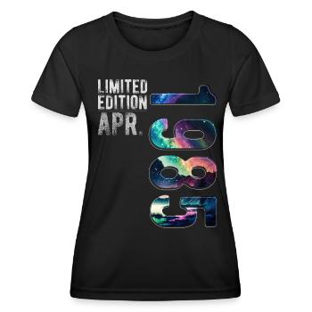 Limited Edition 1985 April Geburtstag Nordlichter - Frauen Funktions-T-Shirt - Schwarz - Vorne - AI Model Female 172 light (172cm)