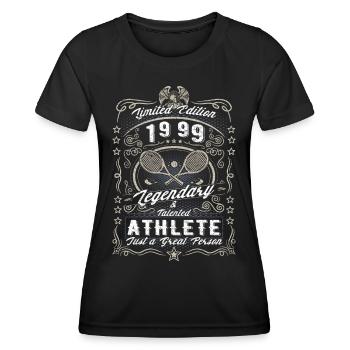 Vintage 1999 Tennis Birthday Gift Hobby - Women's Functional T-Shirt - black - Front - AI Model Female 172 light (172cm)