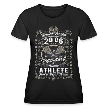 Vintage 2006 Tennis Birthday Gift Hobby - Women's Functional T-Shirt - black - Front - AI Model Female 172 light (172cm)
