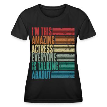 Acteur, Actrice, Cadeau, Acteur, Rétro - T-shirt sport Femme - noir - Devant - AI Model Female 172 light (172cm)
