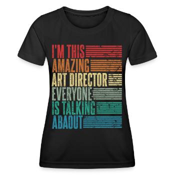 Vintage Art Director Grafiker Geschenk Retro - Frauen Funktions-T-Shirt - Schwarz - Vorne - AI Model Female 172 light (172cm)