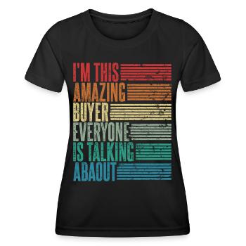 Vintage Acheteur Acheteur Cadeau Rétro - T-shirt sport Femme - noir - Devant - AI Model Female 172 light (172cm)