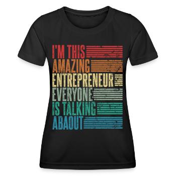 Vintage Entrepreneur Gift Retro - Women's Functional T-Shirt - black - Front - AI Model Female 172 light (172cm)